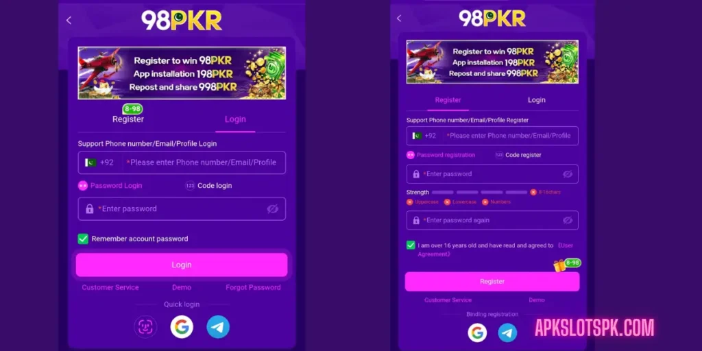 98PKR Game APK